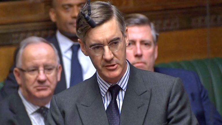 Theresa May is trying to win support from Jacob Rees-Mogg on an alternative to the Irish backstop