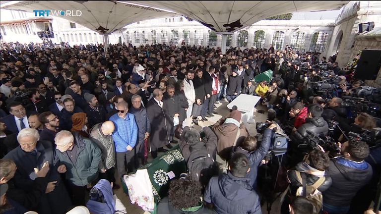 Hundreds of people turned out to say prayers to the slain journalist