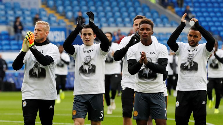 Players ahead of the game wore t-shirts with the owner&#39;s picture
