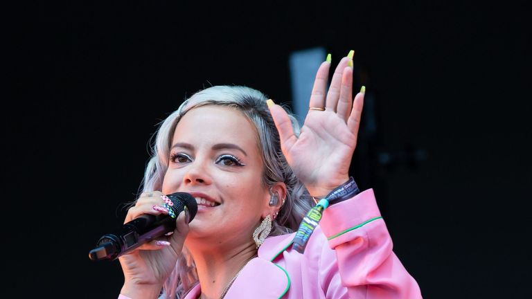 Lily Allen performs during weekend two of the ACL Music Festival at Zilker Park in Austin on October 12, 2018