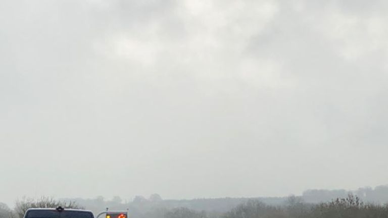 An eight-vehicle crash on the M25 motorway caused significant delays. Pic: Twitter/IceGem