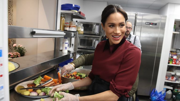 The Duchess Of Sussex Visits The Hubb Community Kitchen
LONDON, ENGLAND - NOVEMBER 21: Meghan, Duchess of Sussex visits the Hubb Community Kitchen to see how funds raised by the &#39;Together: Our Community&#39; Cookbook are making a difference at Al Manaar, North Kensington on November 21, 2018 in London, England. (Photo by Chris Jackson/Getty Images)