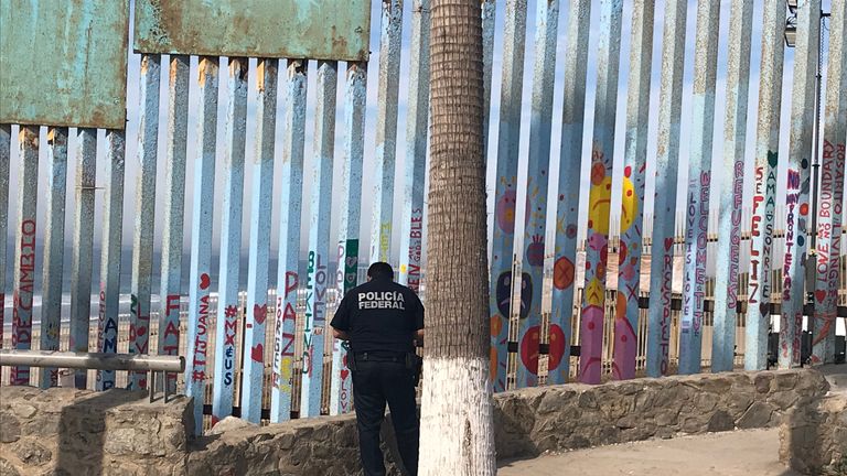 Tijuana protests - mexico migrants - sky news pics