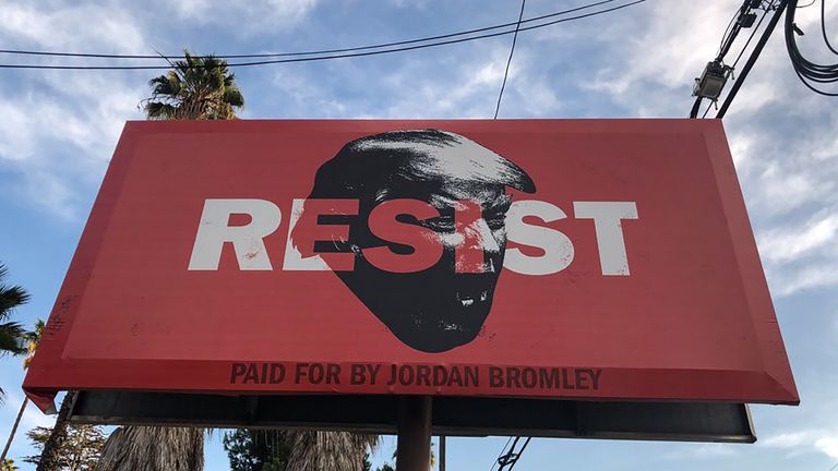 A billboard in Los Angeles days before the midterm elections