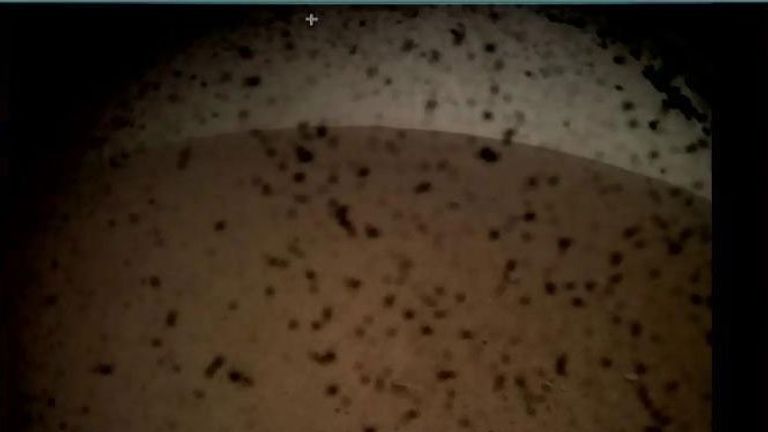 The first picture from NASA&#39;s InSight lander. Pic: NASA