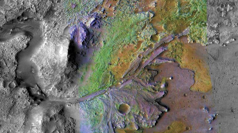 La NASA anunció que el rover aterrizará en el cráter Jezero.  Foto: NASA