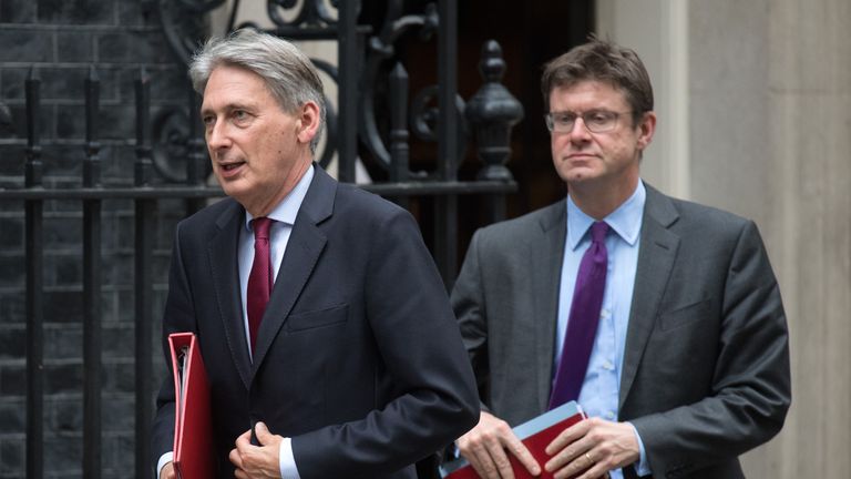 Philip Hammond (l) and Greg Clark have been explaining the withdrawal agreement to business leaders
