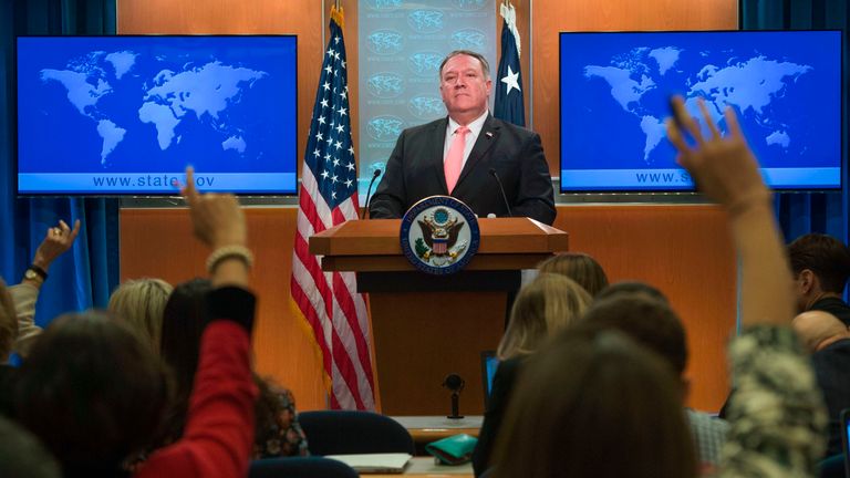 Mike Pompeo said the US would be relentless in pressure on Iran