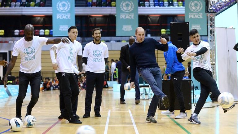 The Duke Of Cambridge attends a football for peace graduation ceremony