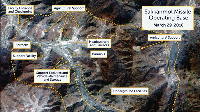 Sakkanmol missile base in North Korea. Pic: DigitalGlobe/CSIS
