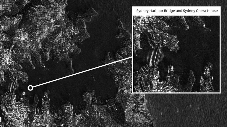 Syndney Harbour Bridge and Opera House. Pic: SSTL