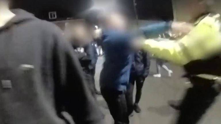 Police have released body camera footage of the disturbance 