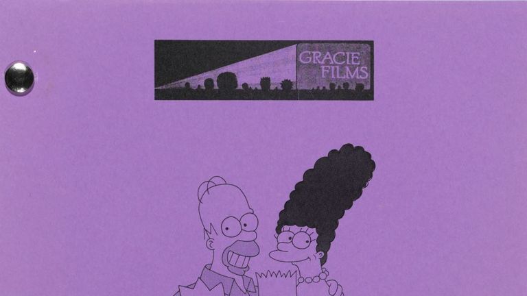 This Simpsons script - an episode that featured Professor Hawking - sold for £6,250. Pic: Christie's