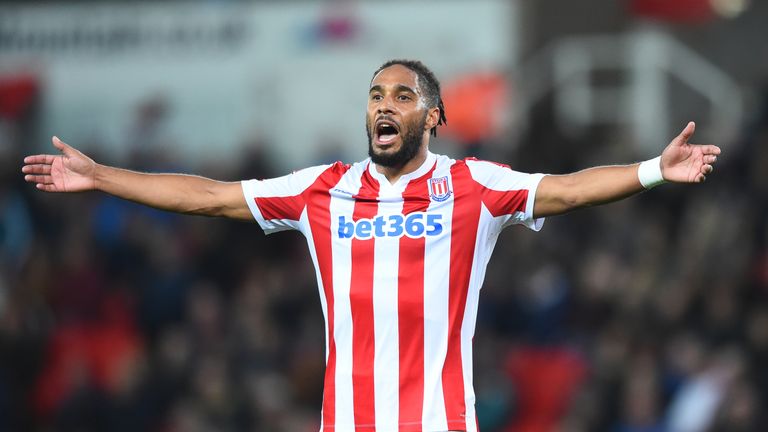  Ashley Williams of Stoke reacts during the Sky Bet Championship match between Stoke City and Bolton Wanderers at Bet365 Stadium on October 2, 2018 in Stoke on Trent, England