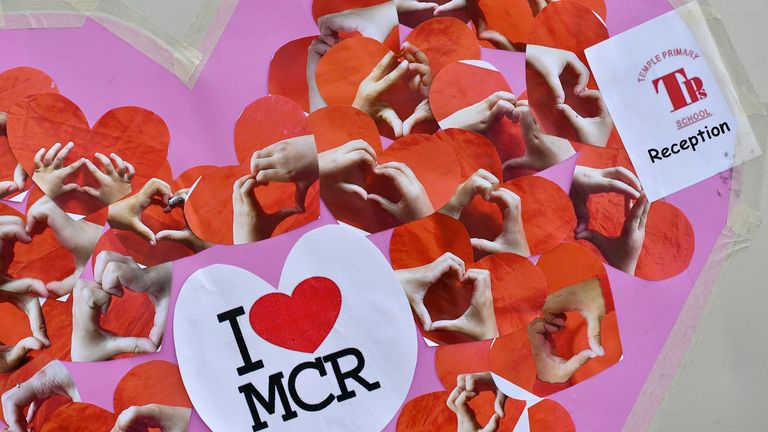 tributes to the victims of the Manchester Arena terror attack in May 2017