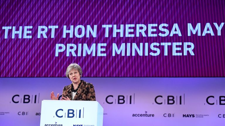Theresa May told the CBI her draft deal will &#39;work for the UK&#39;