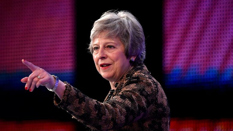 Theresa May replies to questions after speaking at the Confederation of British Industry&#39;s (CBI) annual conference in London