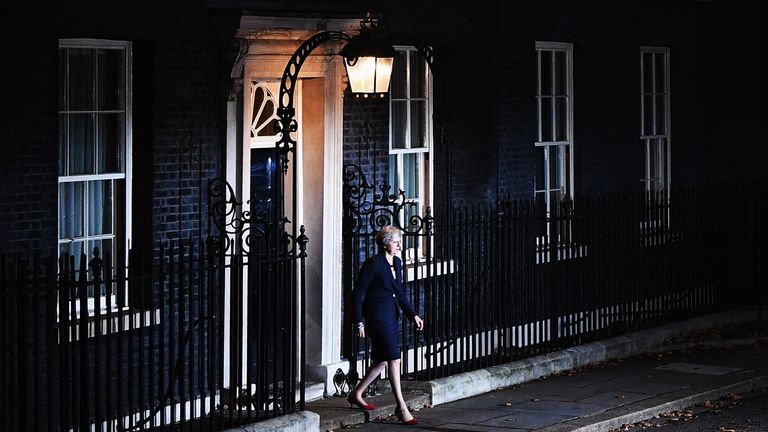 Theresa May leaving No 10 Downing Street