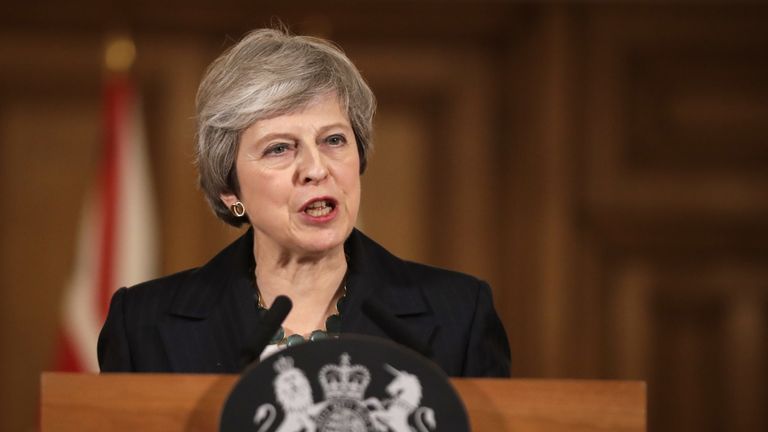 Prime Minister Theresa May holds a press conference at 10 Downing Street, London, to discuss her Brexit plans.
