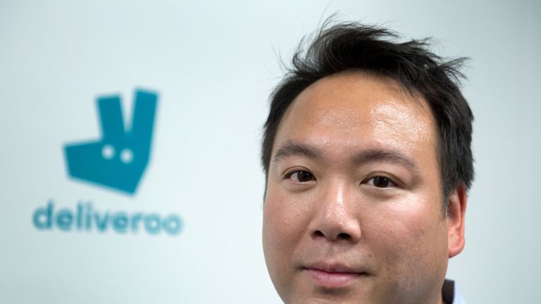 Co-founder and CEO of Deliveroo, William Shu, poses during the launch of first kitchen Deliveroo Editions in France, on July 3, 2018 in Saint-Ouen, outside Paris. (Photo by GERARD JULIEN / AFP) (Photo credit should read GERARD JULIEN/AFP/Getty Images)

