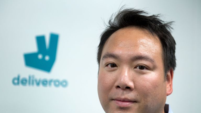 Co-founder and CEO of Deliveroo, William Shu, poses during the launch of first kitchen Deliveroo Editions in France, on July 3, 2018 in Saint-Ouen, outside Paris. (Photo by GERARD JULIEN / AFP) (Photo credit should read GERARD JULIEN/AFP/Getty Images)
