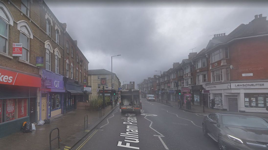 The stabbing happened on Fulham Palace Road in Hammersmith. Pic Google
