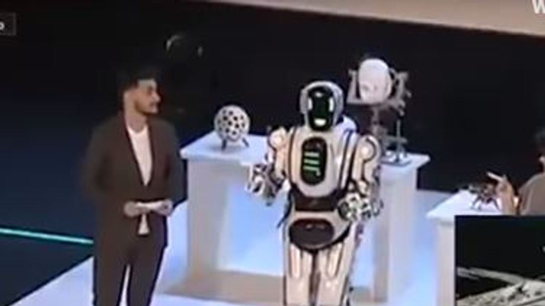 Footage of a high-tech AI robot that Russian state television used as an example of the country's technological prowess has been exposed as a man wearing a robot suit.
