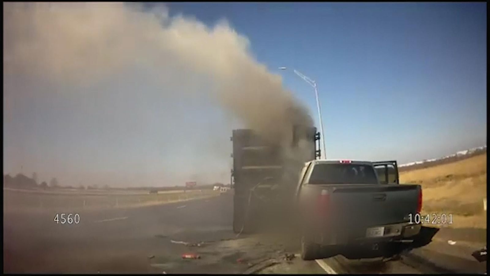 Texas deputy rescues man from burning truck US News Sky News