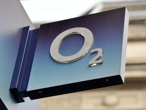 O2 shop sign in central London
