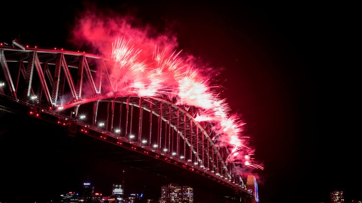 The city's Harbour Bridge is the focal point for the pyrotechnic extravaganza