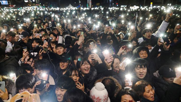 Thousands gathered to enjoy new year celebrations in Seoul, South Korea
