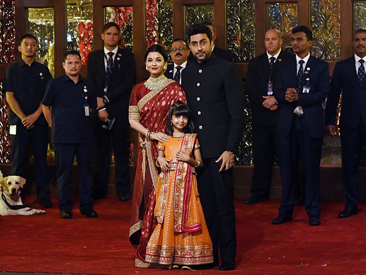 Bollywood stars Aishwarya Rai Bachchan and Abhishek Bachchan spotted at the event