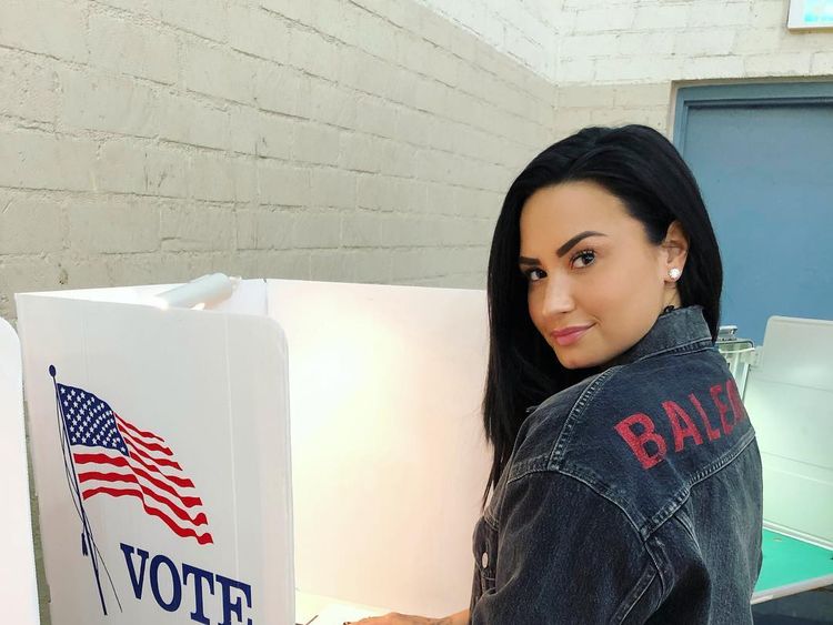 The singer broke her social media silence with a picture of her voting in the US midterms