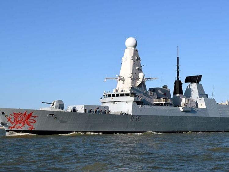 Type 45 destroyer HMS Dragon is part of an international task force Pic: royalnavy.mod.uk