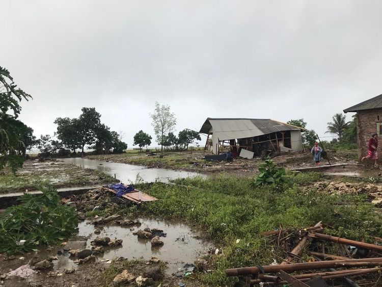 The coastal village of Tiluk has been decimated