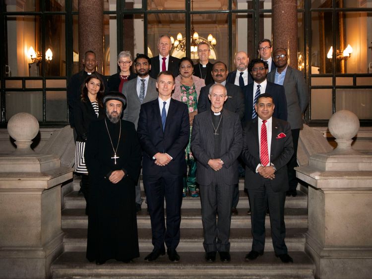 The foreign secretary which church leaders and survivors of Christian persecution 