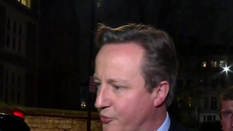 Former PM David Cameron, doorstepped by Sky News