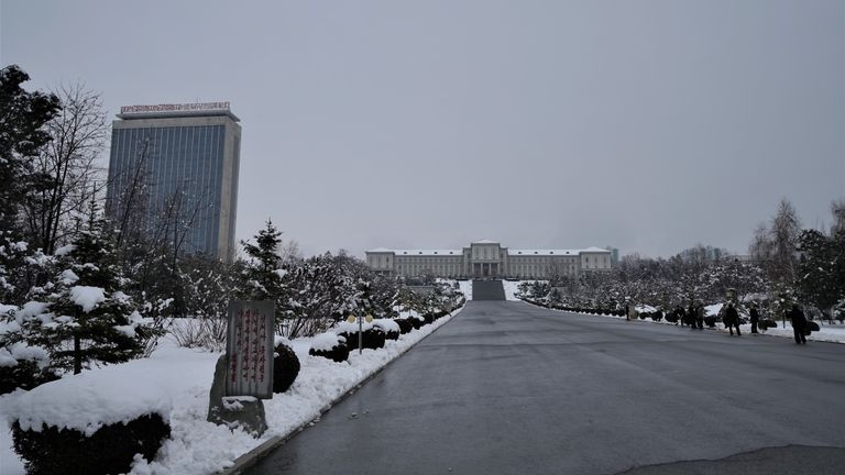 Kim Il Sung University in the snow. Pic: Alek Sigley                               