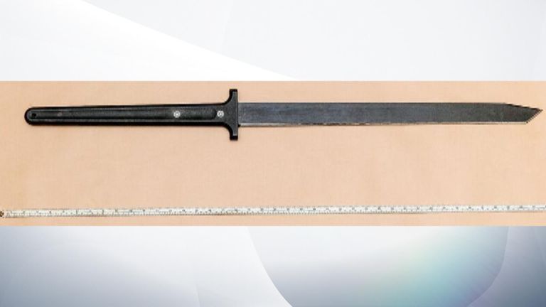 The sword Chowdury used. Pic: Met Police