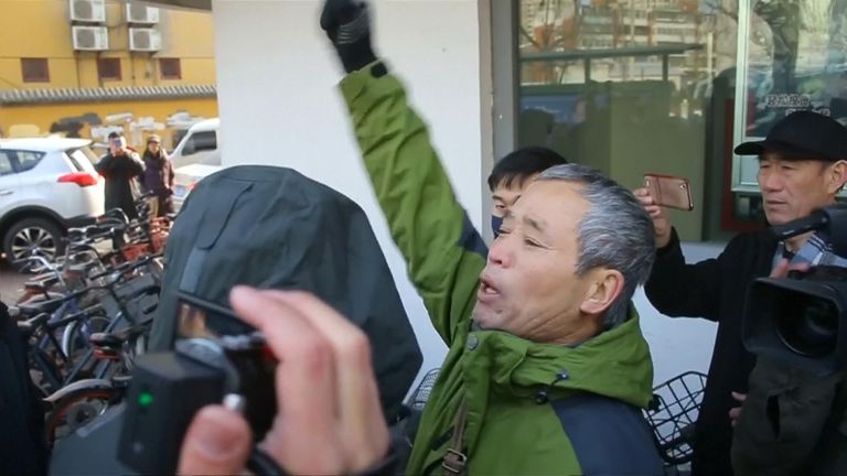 Chinese police locked down a courthouse at the start of the trial of a prominent rights lawyer Wang Quanzhang, amid Western concern.