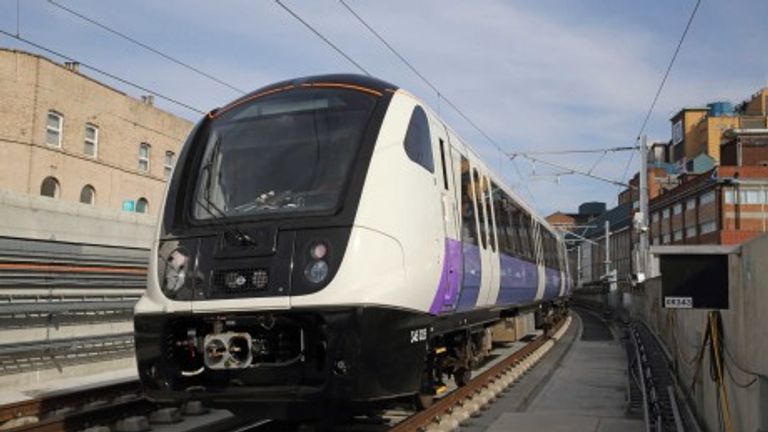 A test train runs on a completed part of the Elizabeth Line. Pic: Crossrail