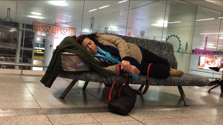 Passengers have been forced to wait all night for their flights