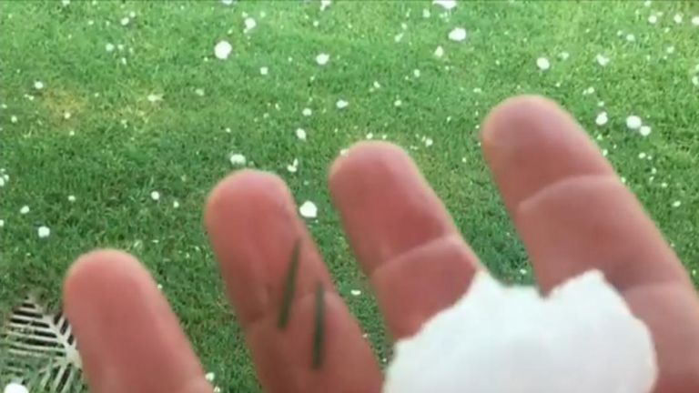 Golf ball-sized hailstones fall in Sydney