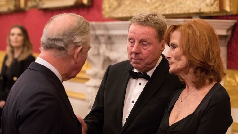 Harry Redknapp and wife of 54 years, Sandra, meeting Prince Charles in February