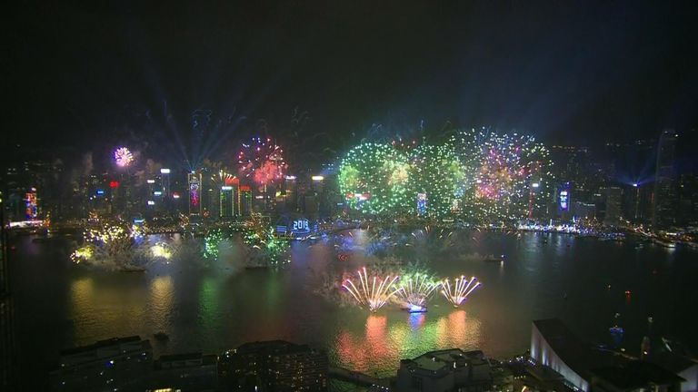 Fireworks in Hong Kong