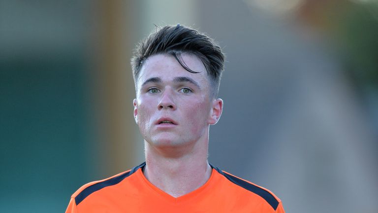  Jamie Robson of Dundee United in action during the pre-season friendly between Brechin City and Dundee United at Glebe Park on July 3, 2018 in Brechin, Scotland. (Photo by Mark Runnacles/Getty Images)