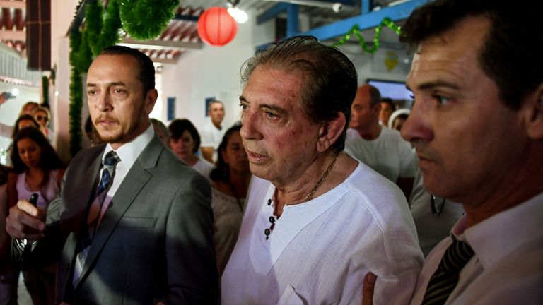 Faria outside his 'healing centre' in Abadiania