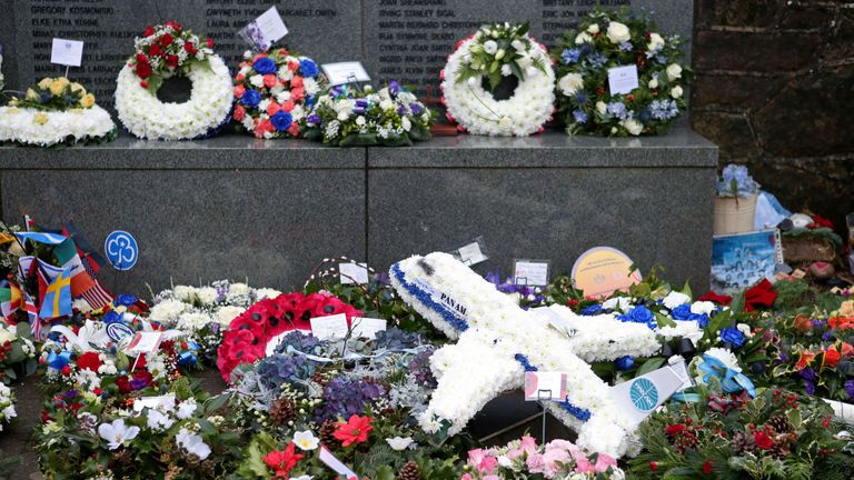 Flowers at the commemoration service