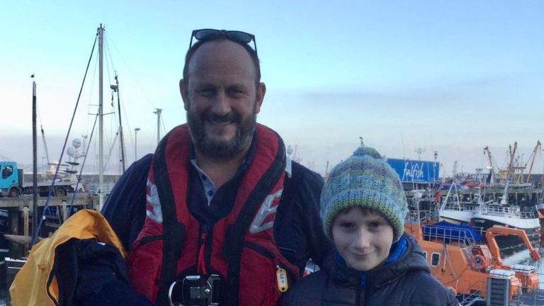 Louis with rescuer Jason Ward