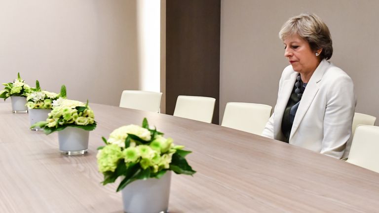 Theresa May during Brexit negotiations